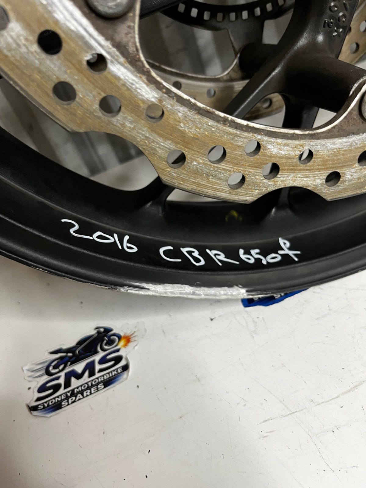 2016 Honda CBR650F Front Wheel with Brake Discs Rotors Repaired see pics OEM