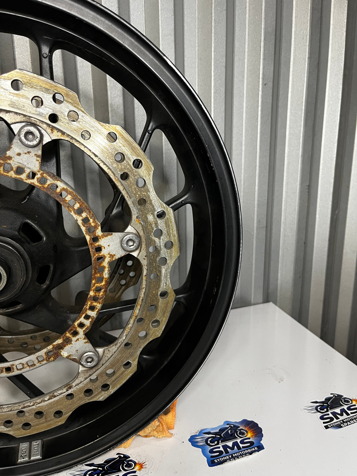 2016 Honda CBR650F Front Wheel with Brake Discs Rotors Repaired see pics OEM