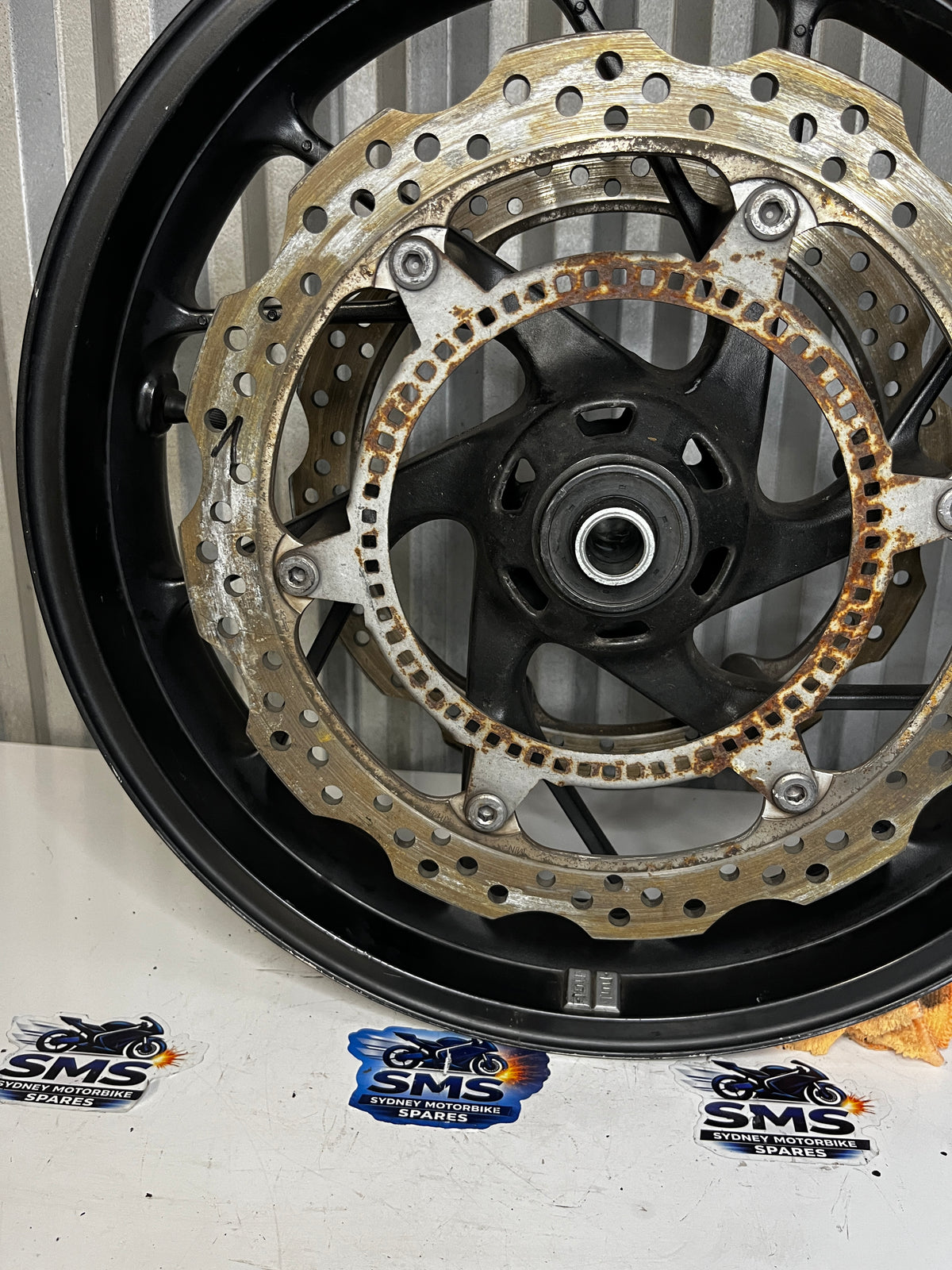 2016 Honda CBR650F Front Wheel with Brake Discs Rotors Repaired see pics OEM