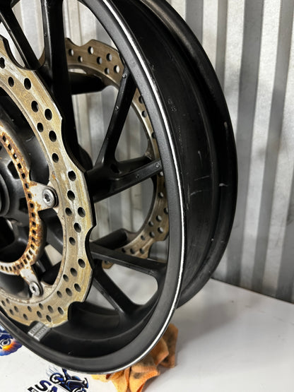 2016 Honda CBR650F Front Wheel with Brake Discs Rotors Repaired see pics OEM