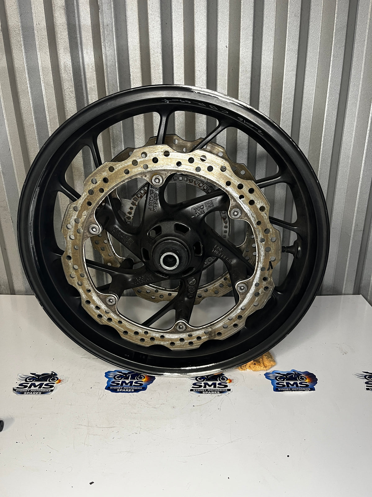 2016 Honda CBR650F Front Wheel with Brake Discs Rotors Repaired see pics OEM