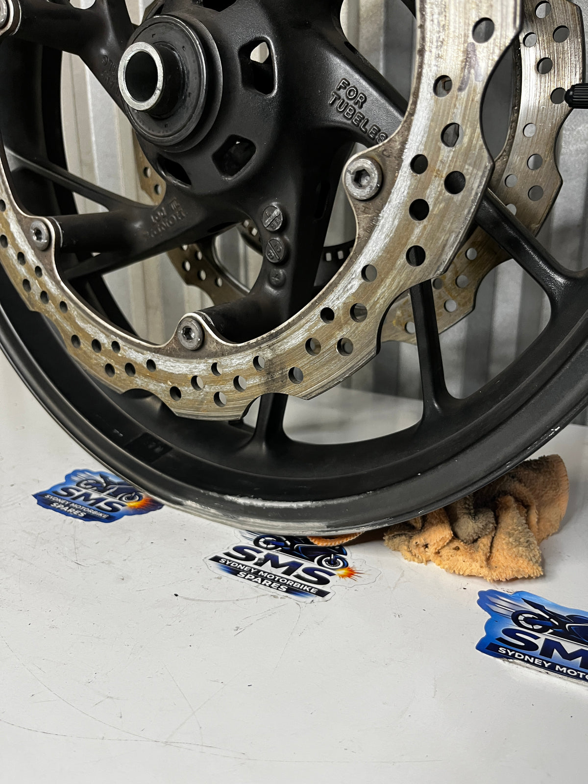 2016 Honda CBR650F Front Wheel with Brake Discs Rotors Repaired see pics OEM